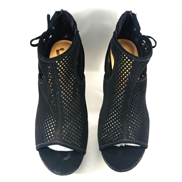 Report Libby Black Vegan Suede, Open Toe, Platform Sandals. Women's Size 8.5M - Picture 5 of 10